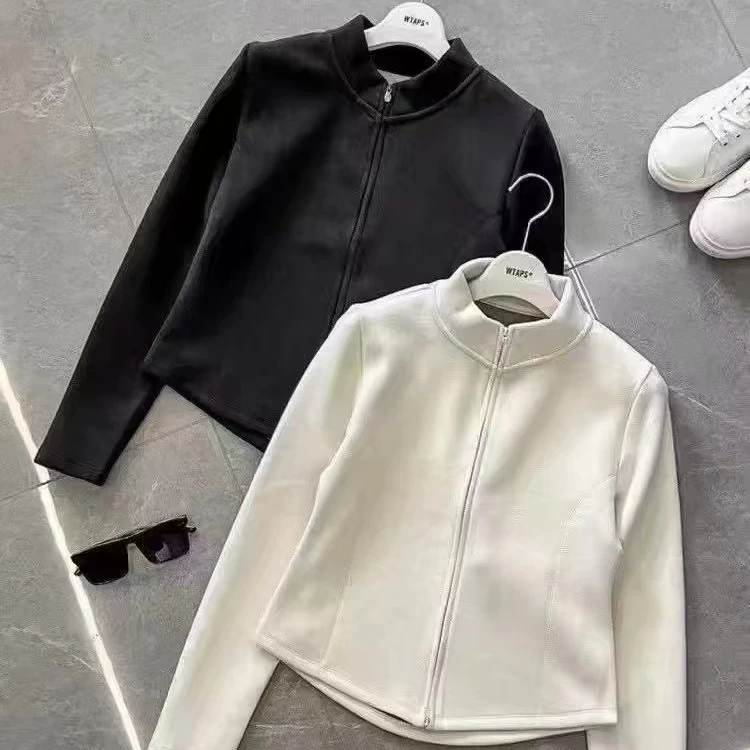 【娜姐家】88169#显瘦立领小蛮腰绒衫