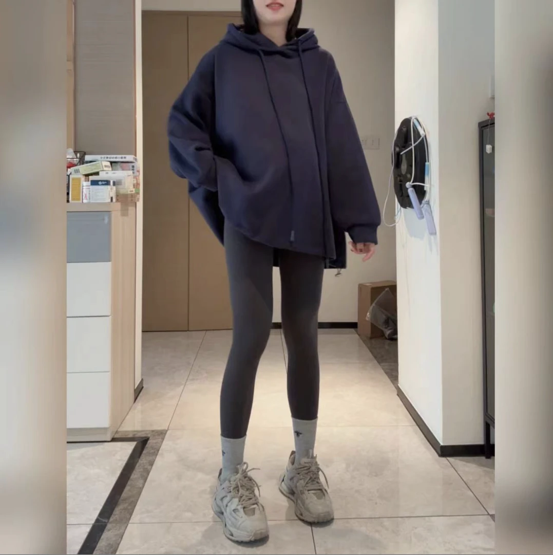 【熹熹】孕妇装秋季新款连帽A型宽松下摆可调节卫衣