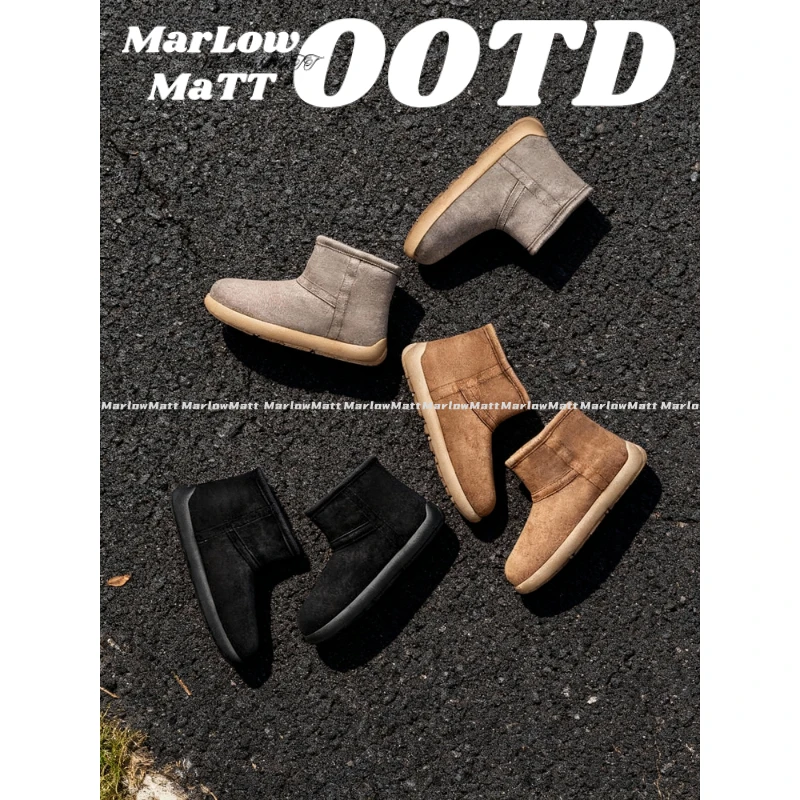 MarlowMatt雪地靴冬季新款加绒加厚保暖棉靴青少年防滑耐磨棉鞋男