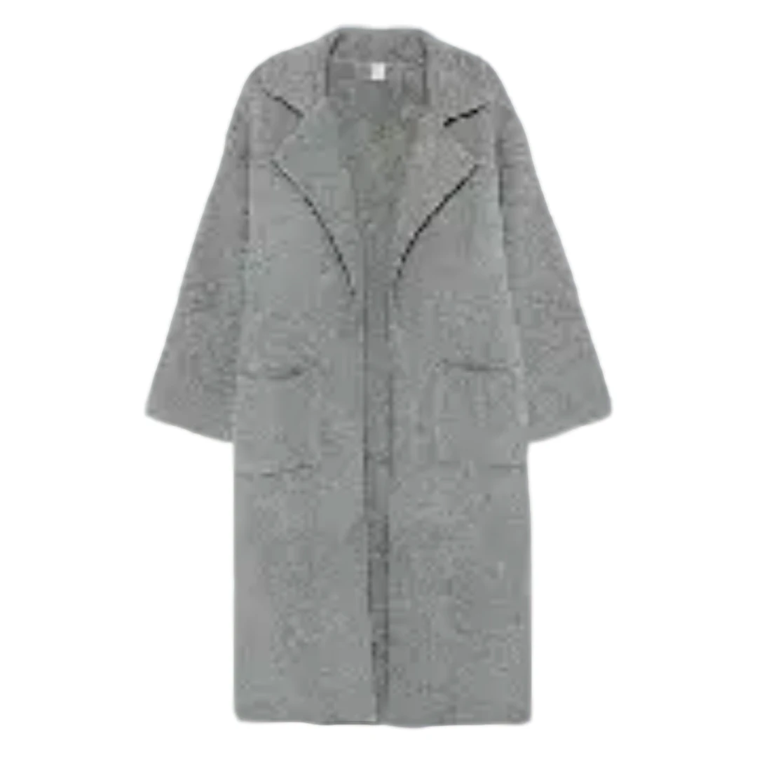 全新未使用  奢邦/TOTEME FW24 罗纹针织垂坠感落肩开襟大衣女款