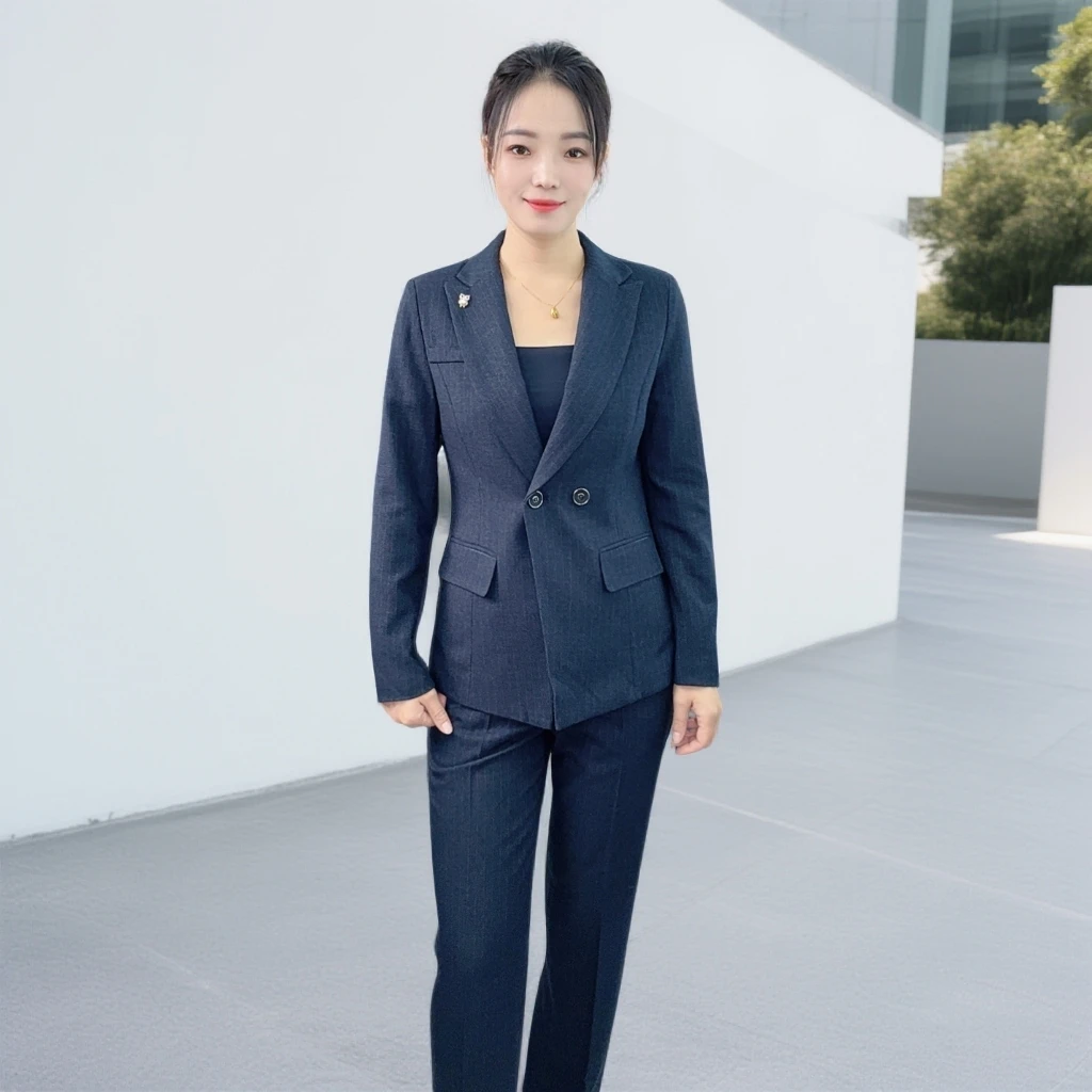 1120女士长袖西装套装正装秋款外套商务气质职业通勤套装秋冬