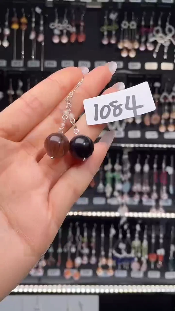 紫晶耳饰银S925镶嵌喜欢拍随机发