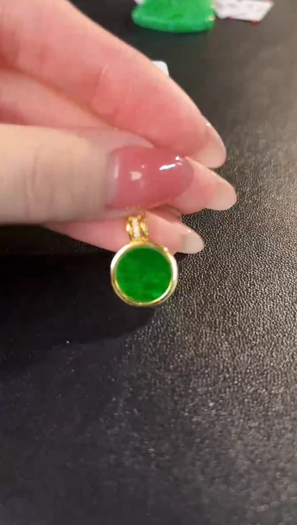 【闪购商品】翡翠颈饰银S925镶嵌缅料A货/支持复检/一件