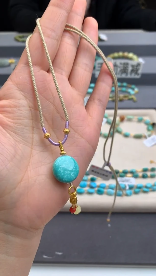 未镶嵌绿松石锁骨链茜.A166