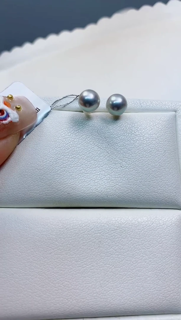 【闪购商品】海水珍珠耳饰18K金镶嵌6-6.5真多麻耳饰