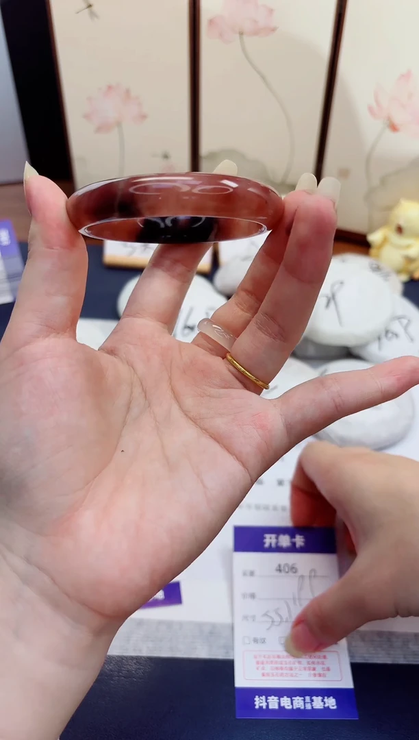 未镶嵌手镯石英质玉406-紫罗兰-圈口55