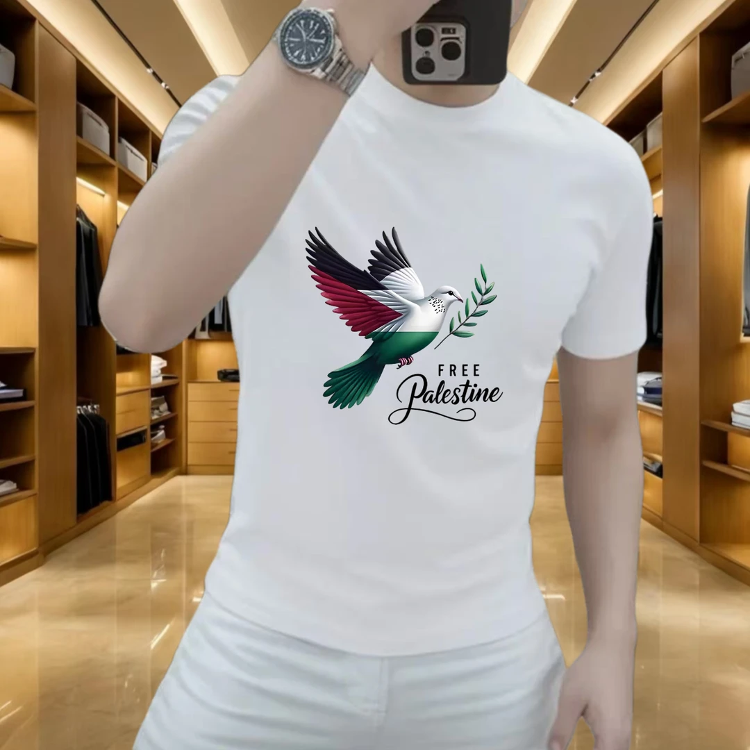 2025新款夏季休闲短袖印花时尚男士潮流百搭纯棉欧货潮流轻奢T恤