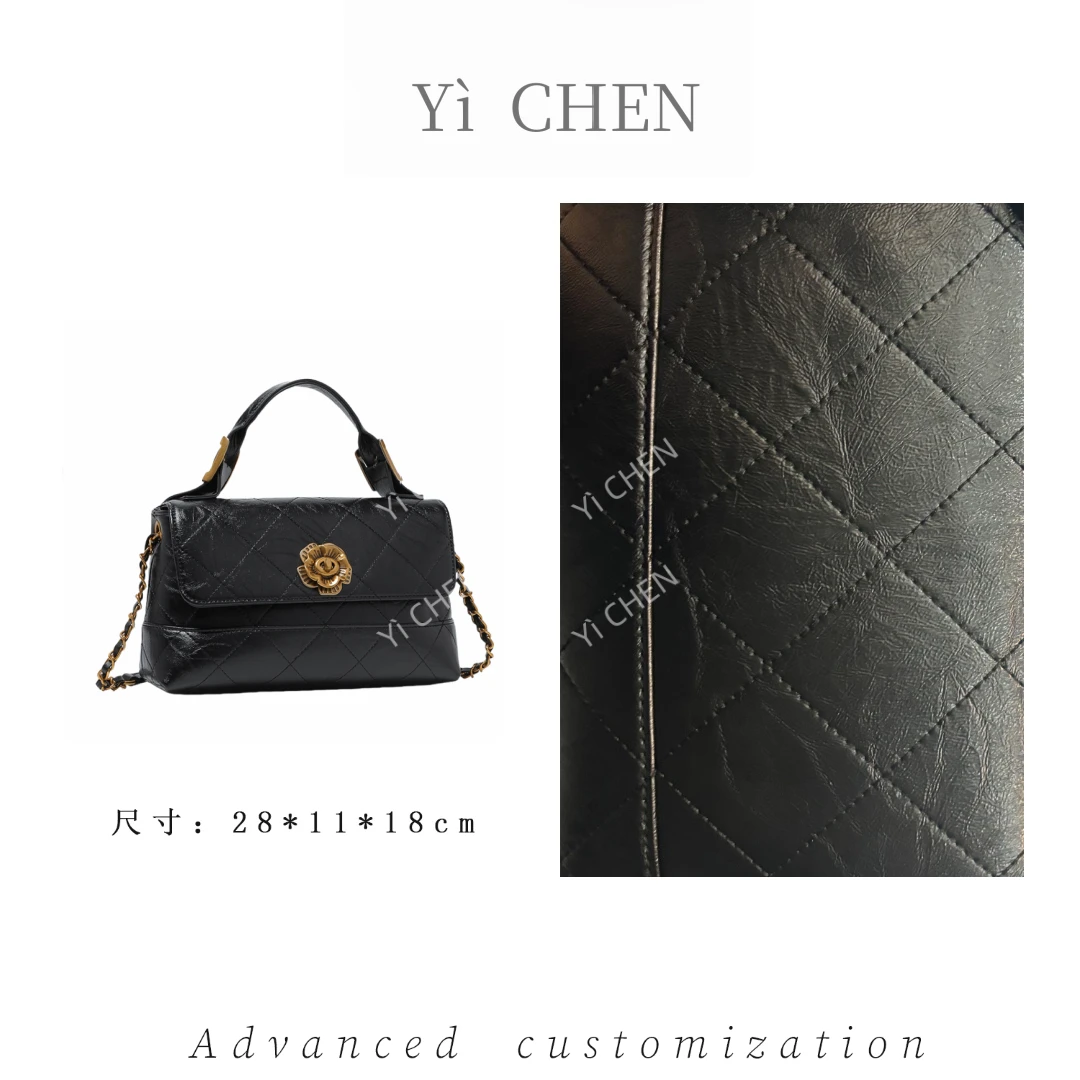 【Yì CHEN】QYX-6003-黑色简约时尚女士新款轻奢单肩斜跨包