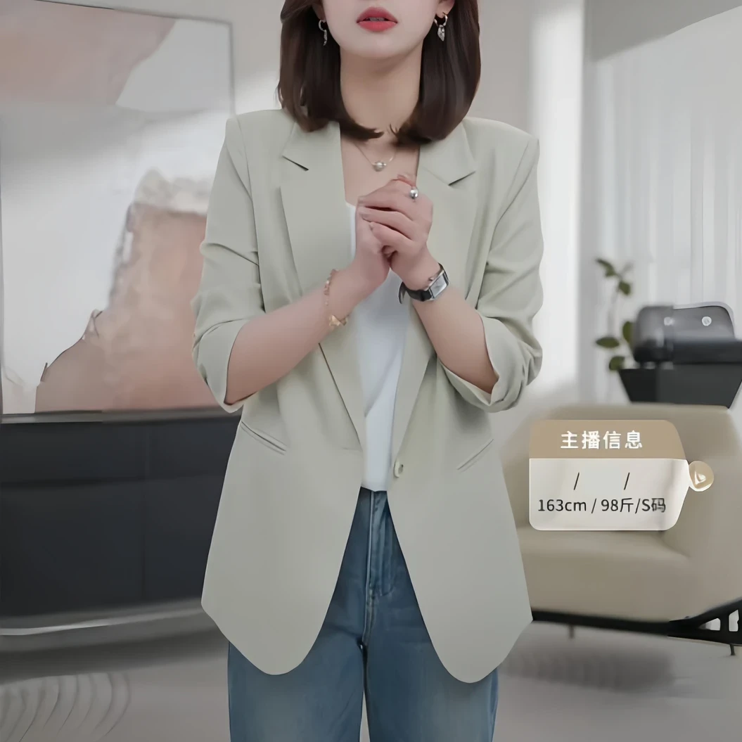 【达尔文】夏季薄款气质小西装外套女韩版休闲时尚百搭西服小个子