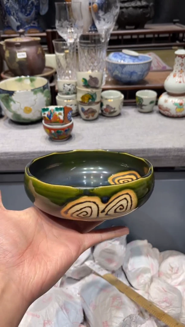 瓷片全新绿织布深钵