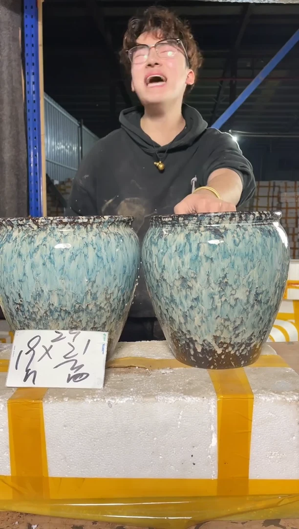 紫砂花盆宜兴紫砂粗陶花盆26.8/14