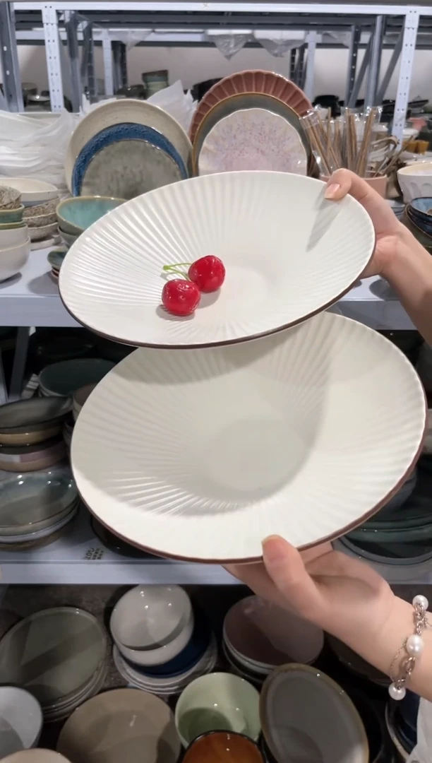 【闪购商品】瓷片外贸尾货瑕疵满20包邮X2 大号咖边