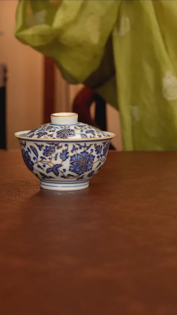 金//景德镇瓷器，青花瓷手绘茶具~