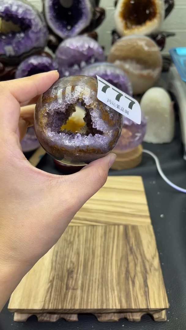 未镶嵌大型摆件（非配饰）紫晶思*垚777号开口笑