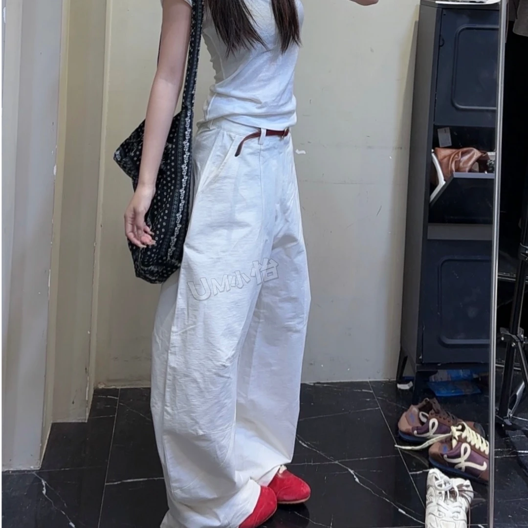 鑫怡定制【自带酷感】夏季新款美式复古女显瘦宽松阔腿工装裤