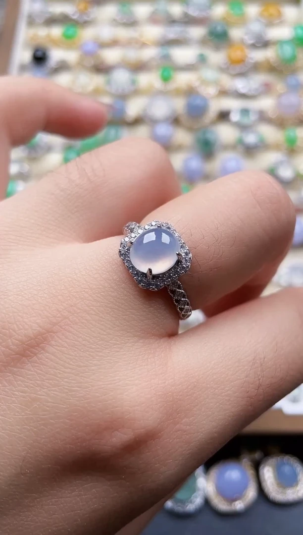 银S925镶嵌戒指翡翠18