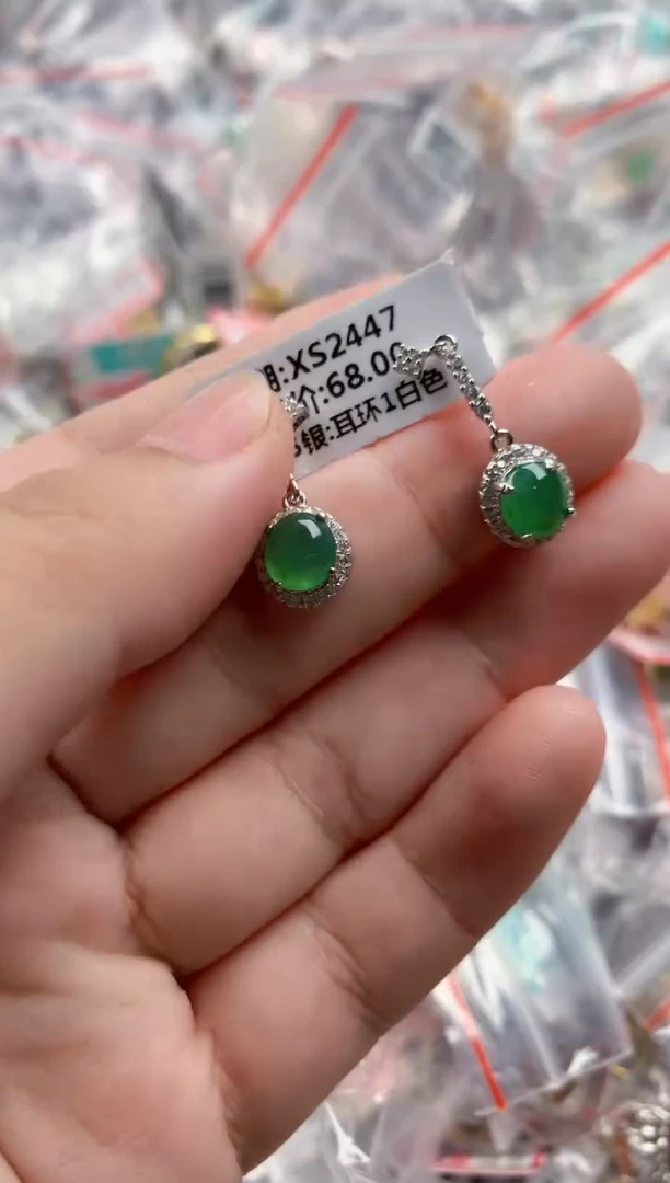 银S925镶嵌戒指翡翠222    8