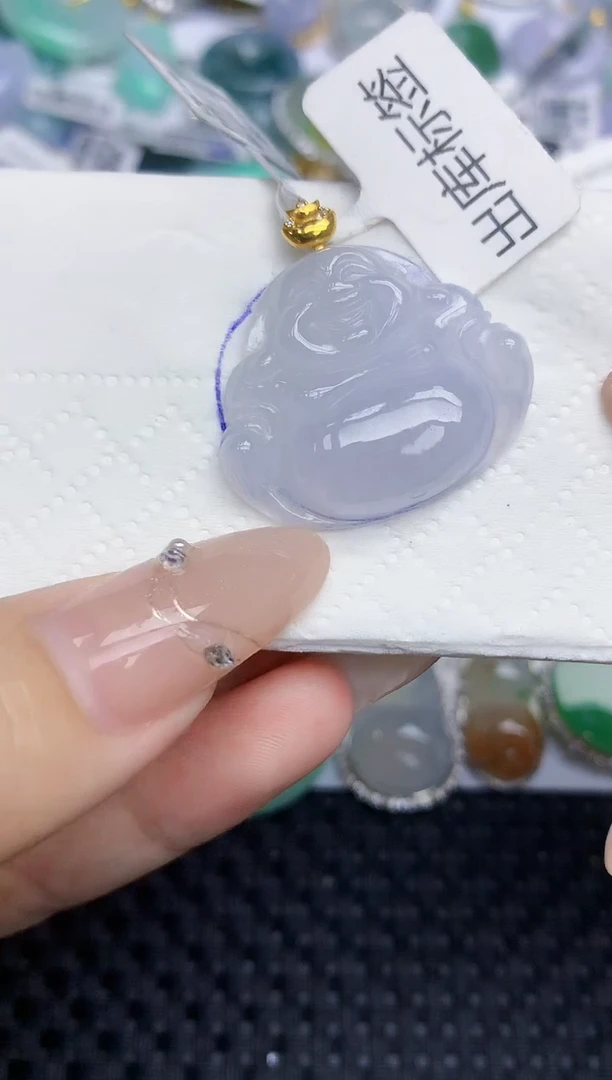 颈饰18K金镶嵌翡翠24   天然翡翠A货  百元以上9米证书费自理