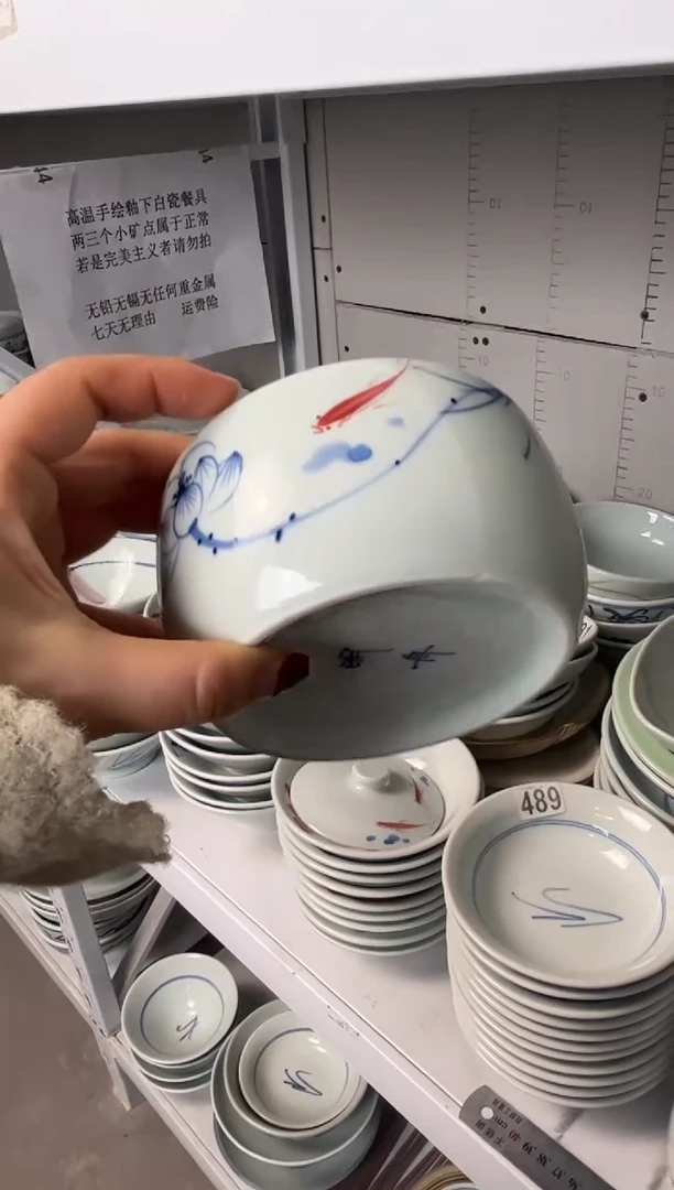 明舟微瑕手绘5寸带盖炖盅（单只装随机图案）