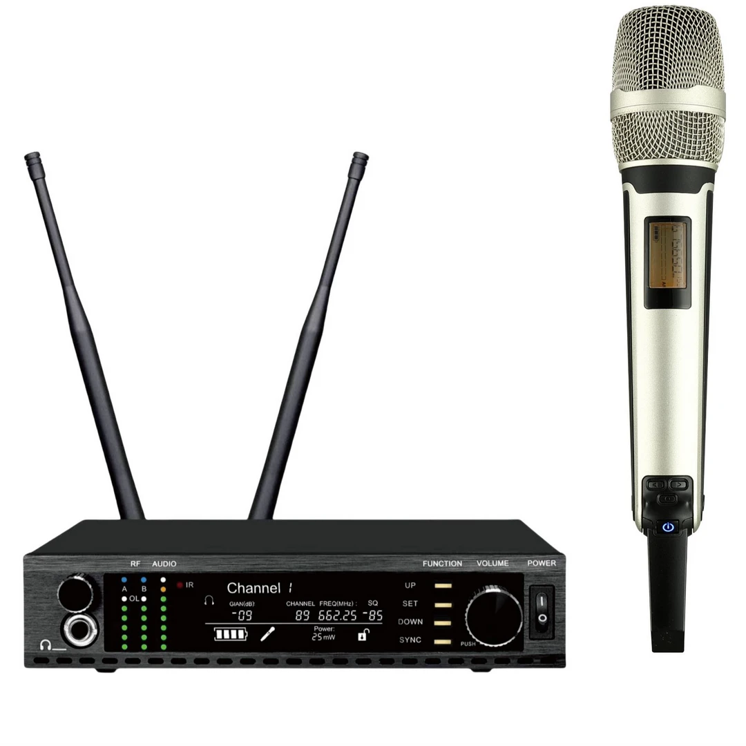 专业一拖一真分集电容/动圈演出直播唱歌话筒