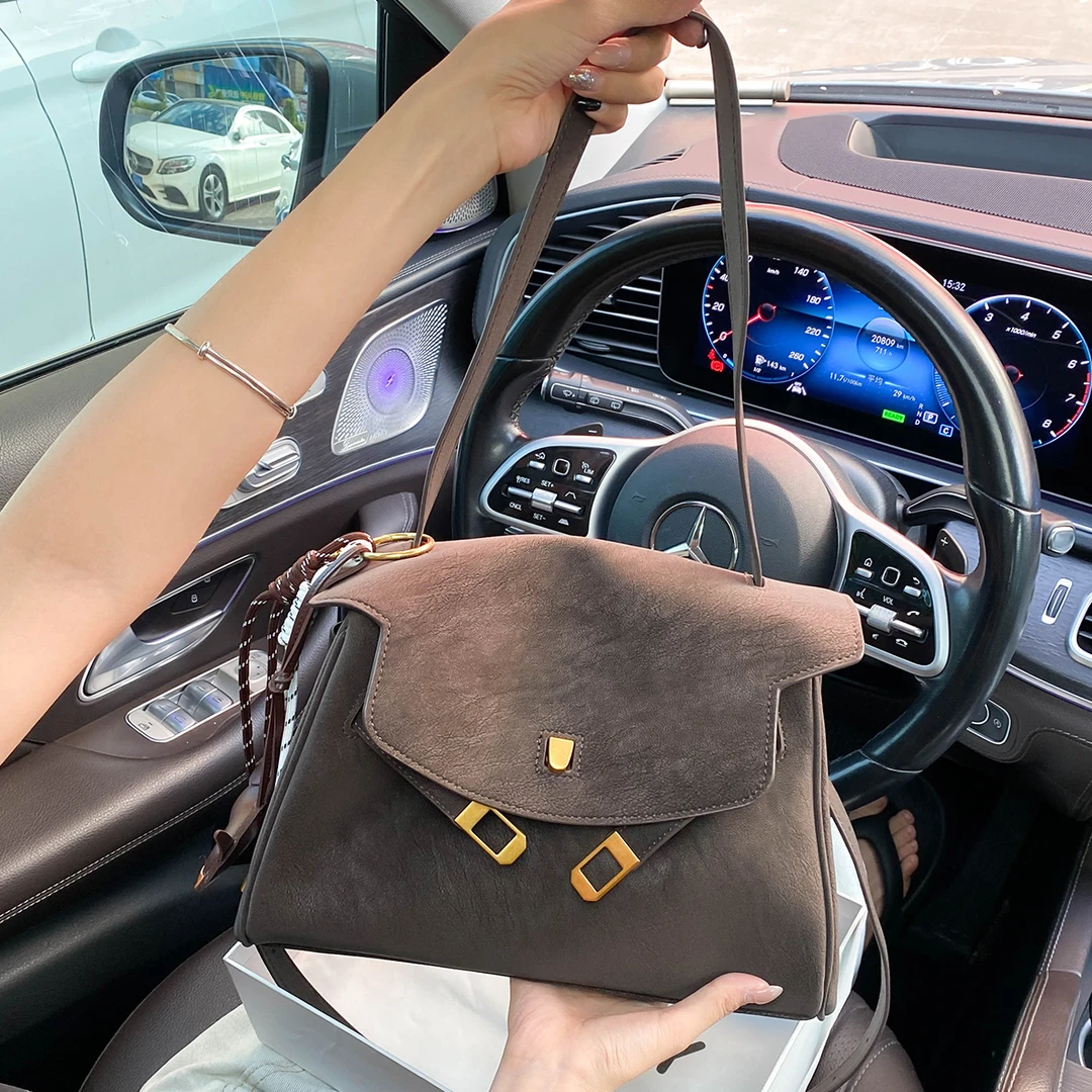 SKT STY复古通勤磨砂大容量托特包包女款2025新款百搭手提斜挎包