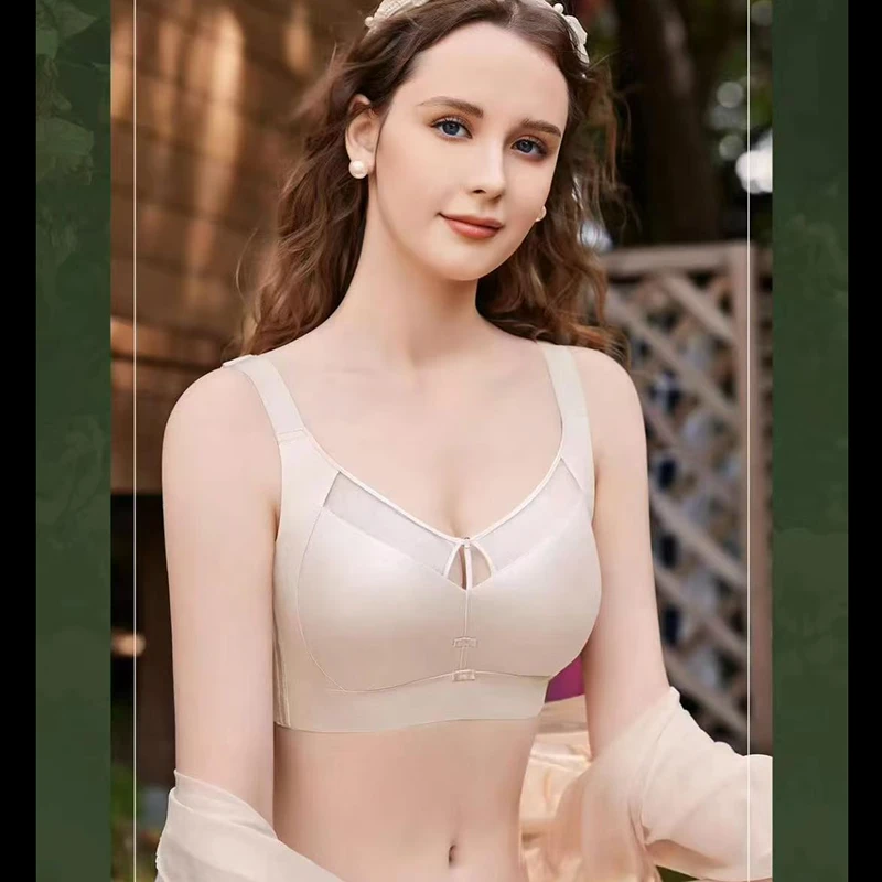 薄款五排光面大码CD杯文胸大胸显小收副乳防下垂全罩杯调整型文胸