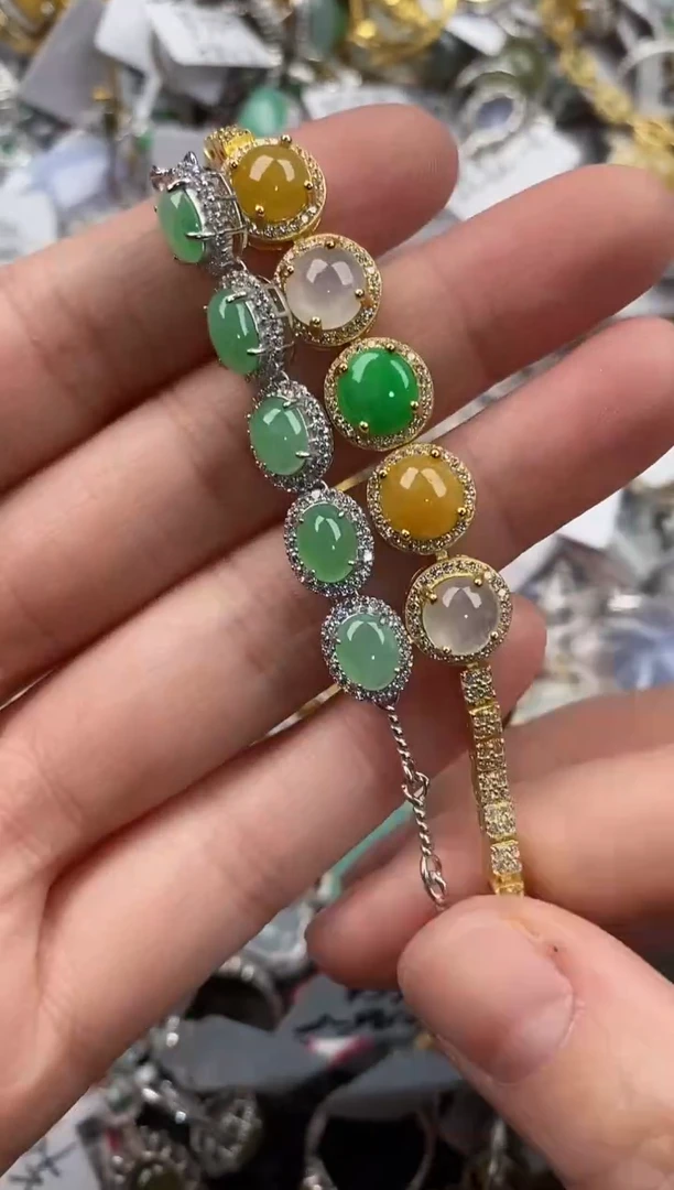 银S925镶嵌戒指翡翠333               7