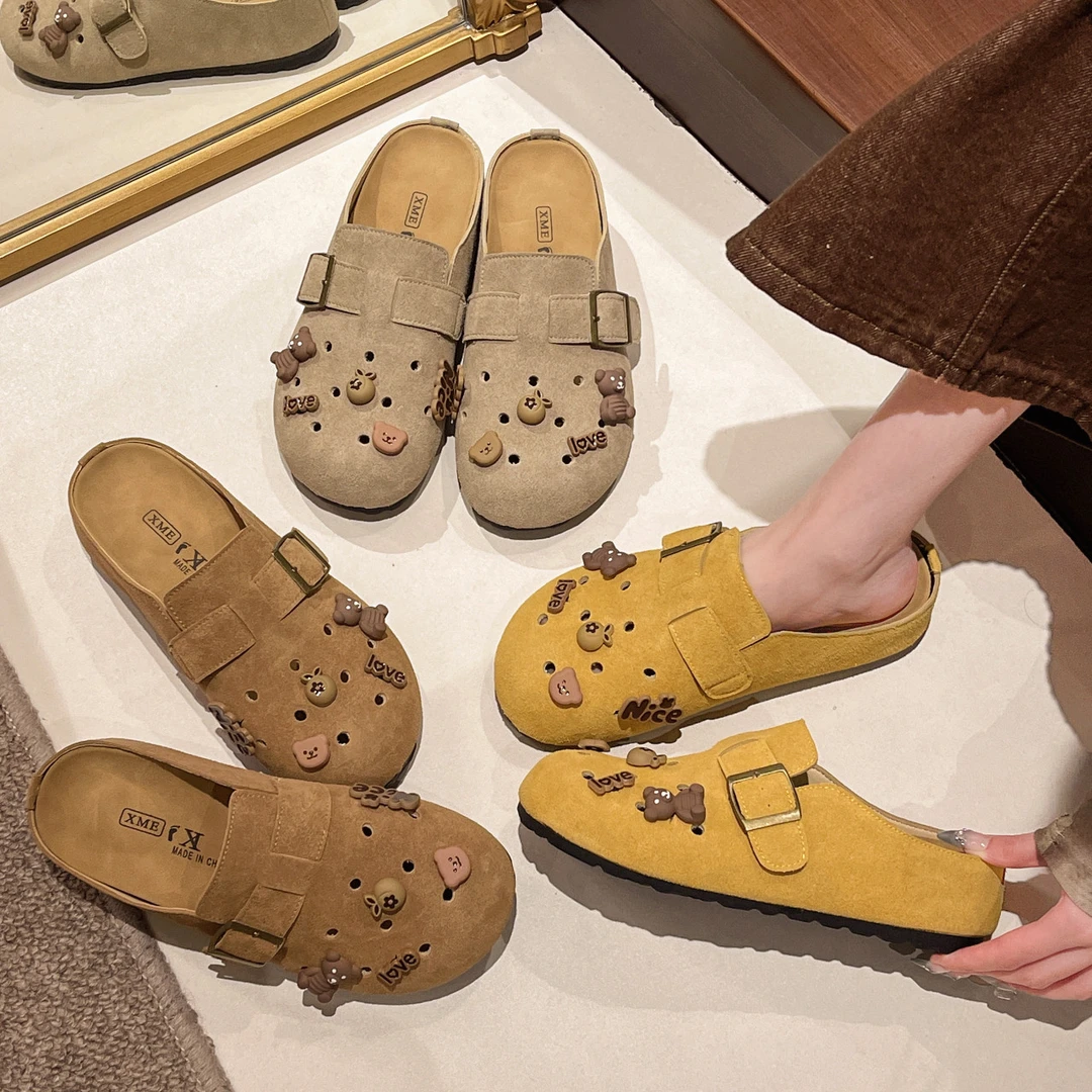 女外穿新款丑萌夏季时尚百搭休闲懒人包头拖鞋907(洞洞包头拖)