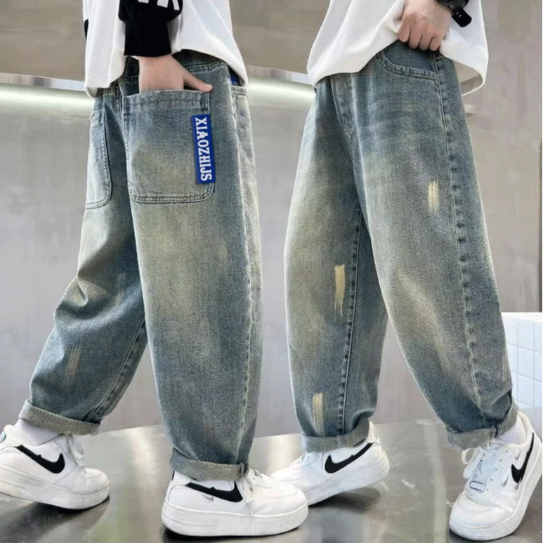 【耀选专属】~2025秋季新款男童时髦设计个性潮流韩版牛仔裤10568