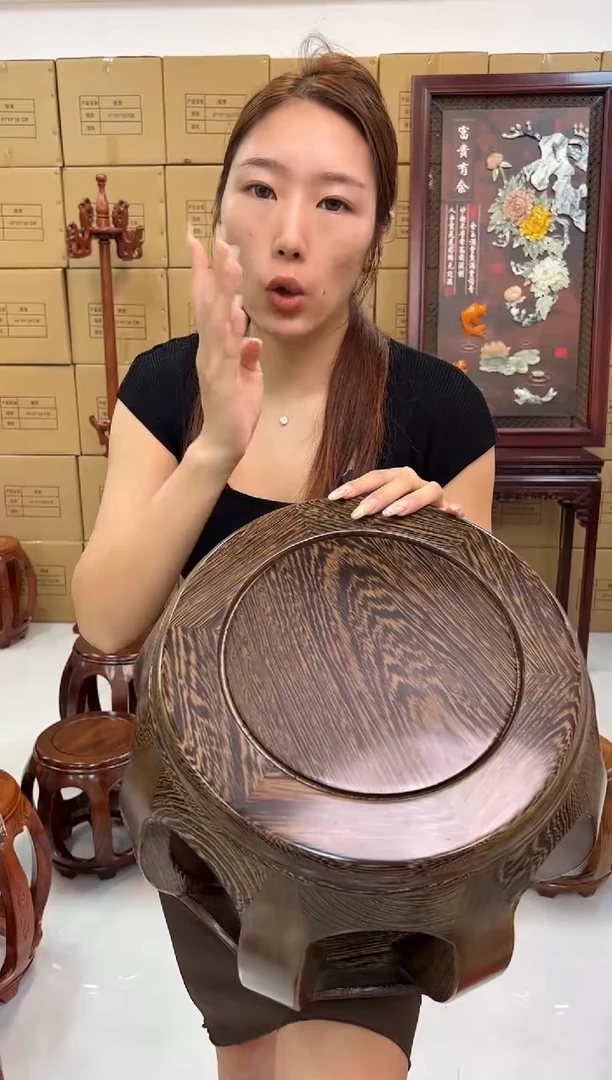 鸡翅木类家具国标鸡翅木小号鼓凳假一赔四