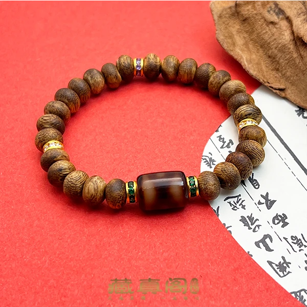 沉香【藏真阁】H2003天然沉香鼓珠设计款手串