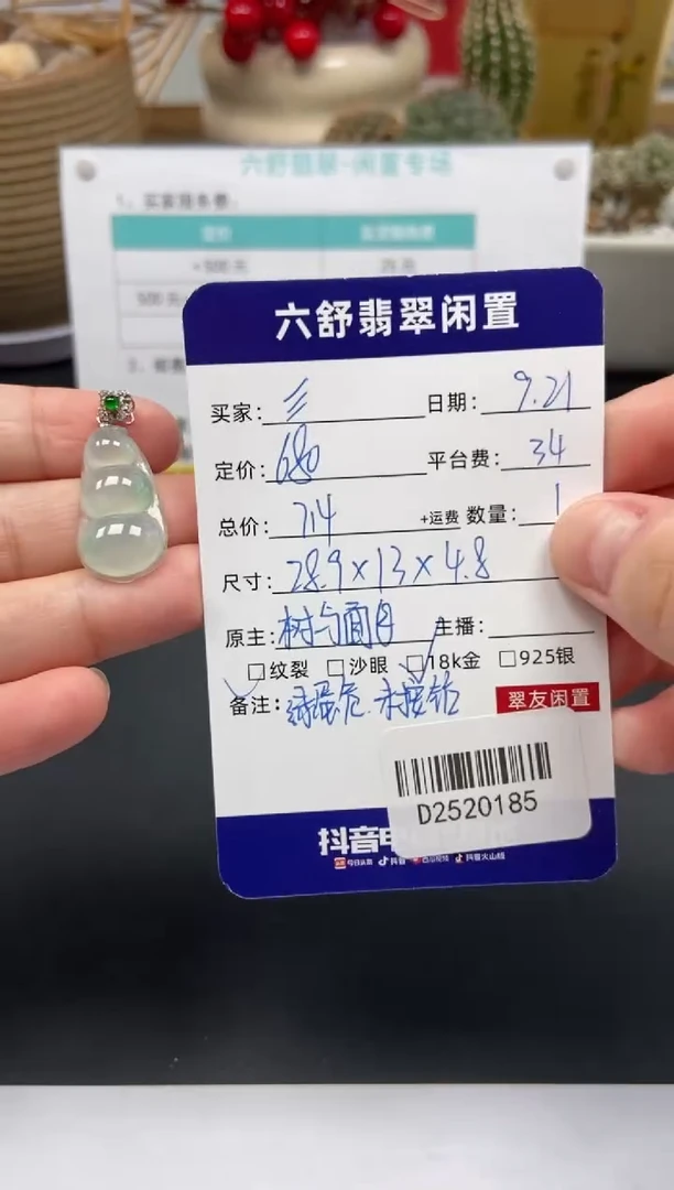 颈饰未镶嵌翡翠?**。D2520185