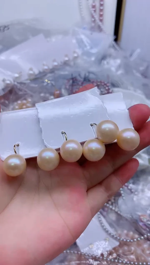 银S925镶嵌淡水珍珠耳饰多样性发其一，非无暇
