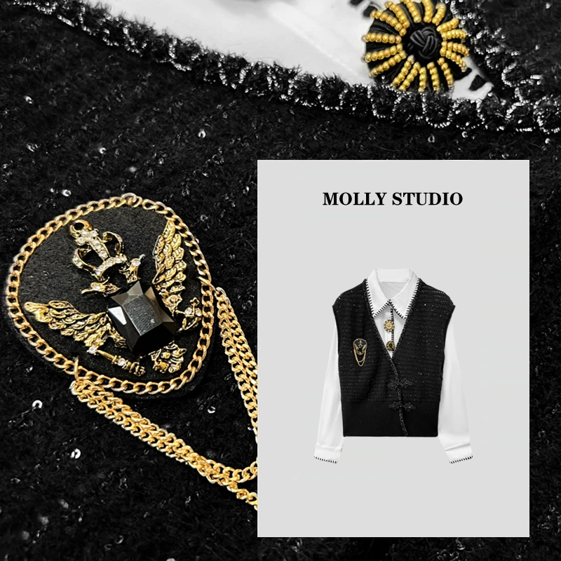 【时髦速递】Molly 时尚气质简约 上衣 M2025597