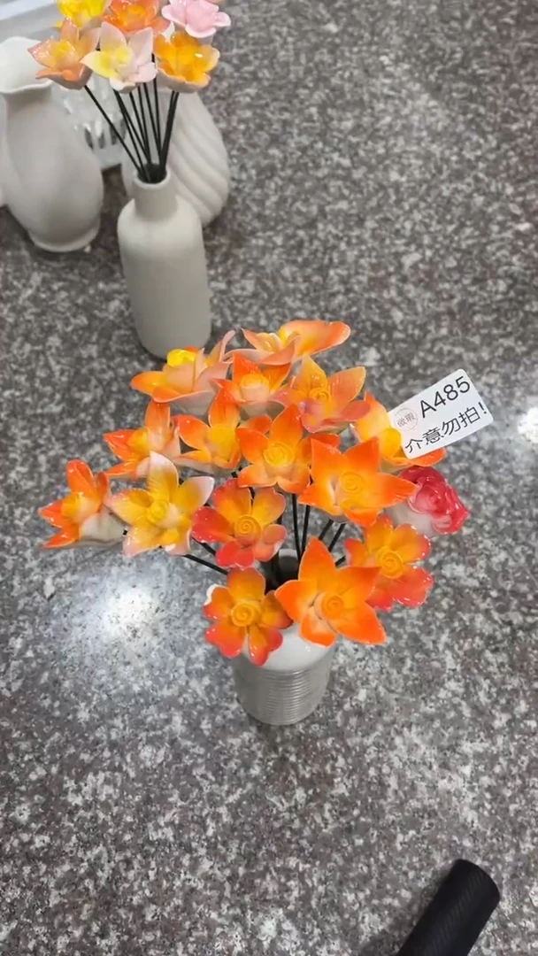 【闪购商品】陶瓷陶瓷花-A485橙色小花16朵