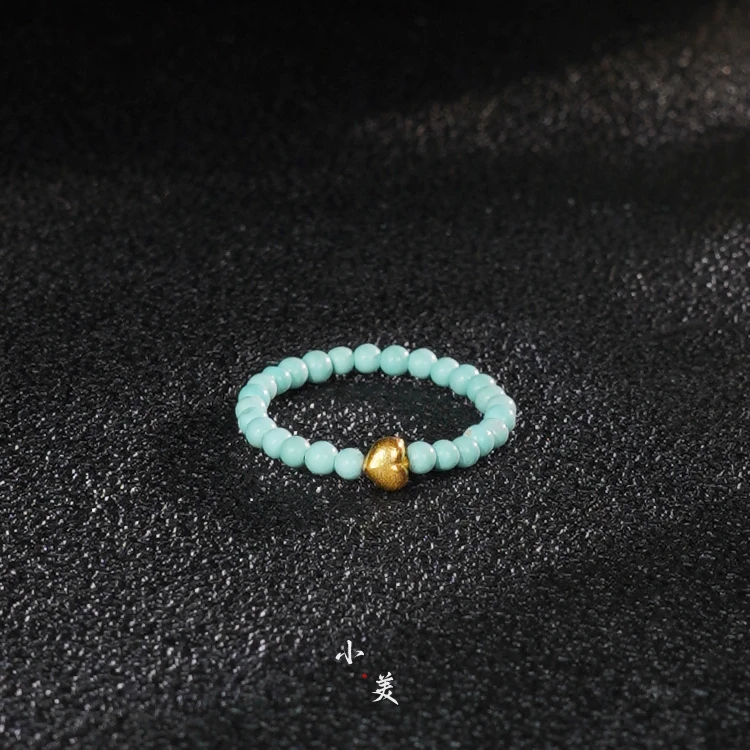 18K金绿松石爱心戒指（多样性发）G4737