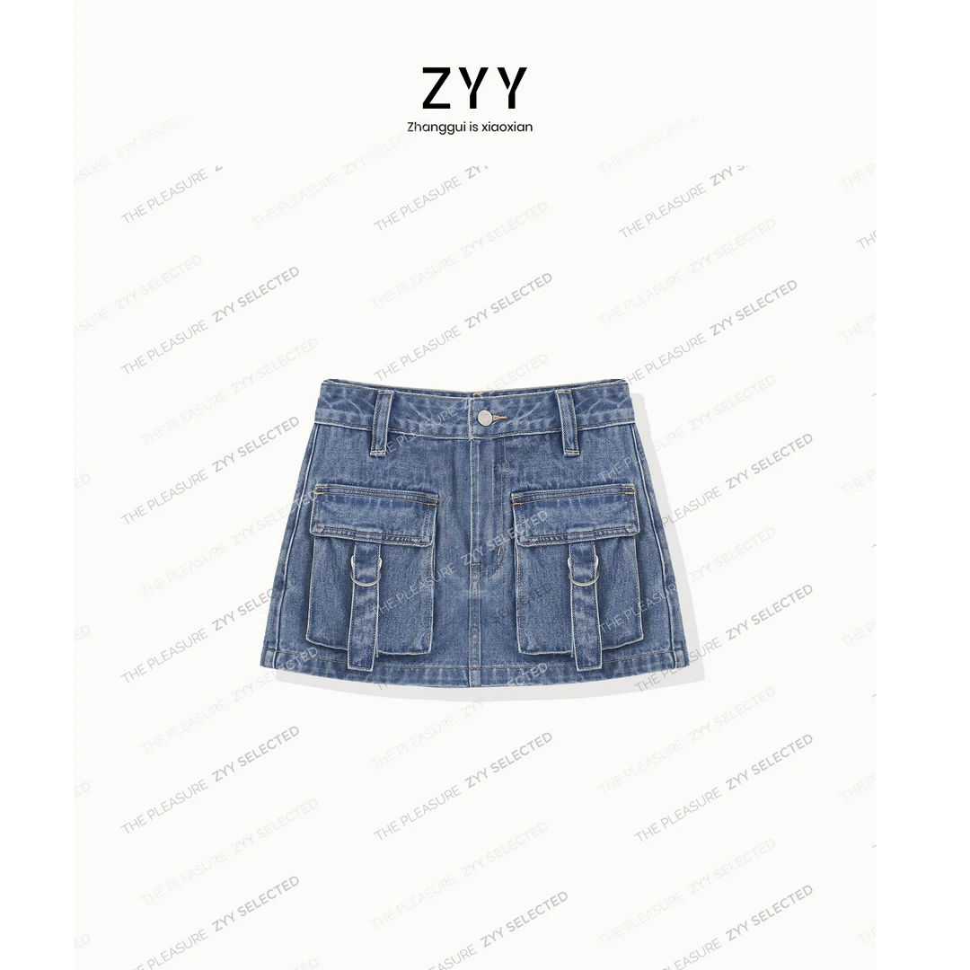 ZYY【立体口袋】2024S/S新品 时尚立体口袋复古牛仔短裤ZX5225