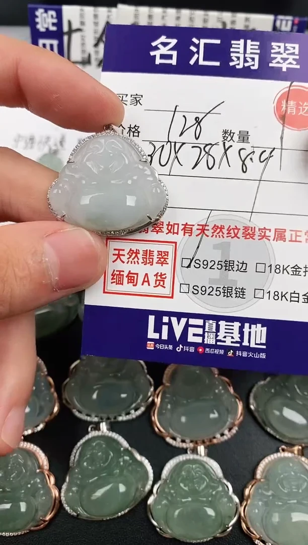 翡翠银S925镶嵌颈饰·