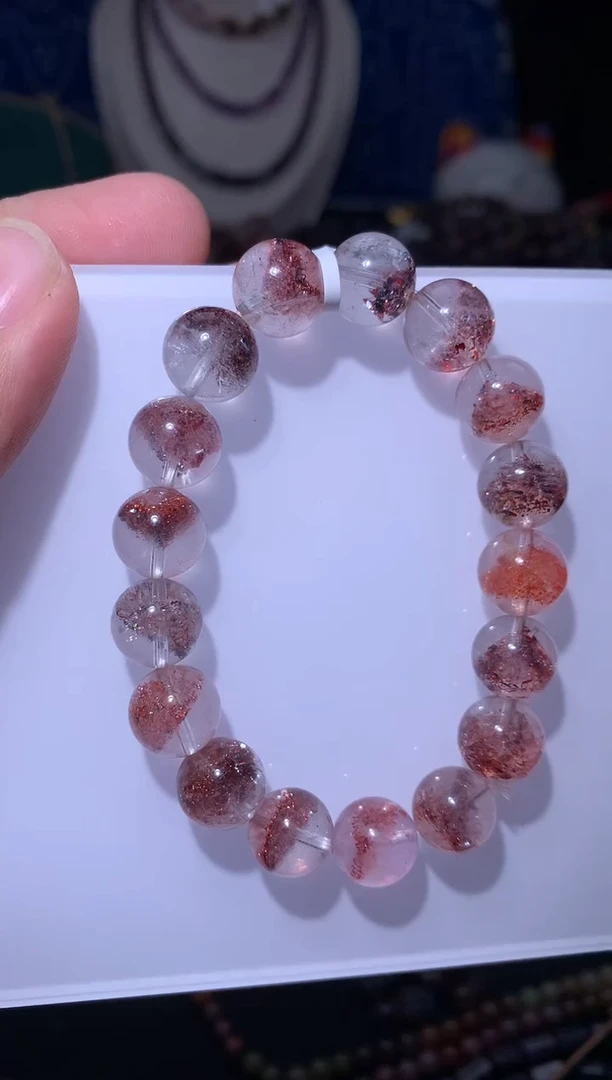 未镶嵌珠宝半成品水晶爱****哥超七金草莓圆珠手串