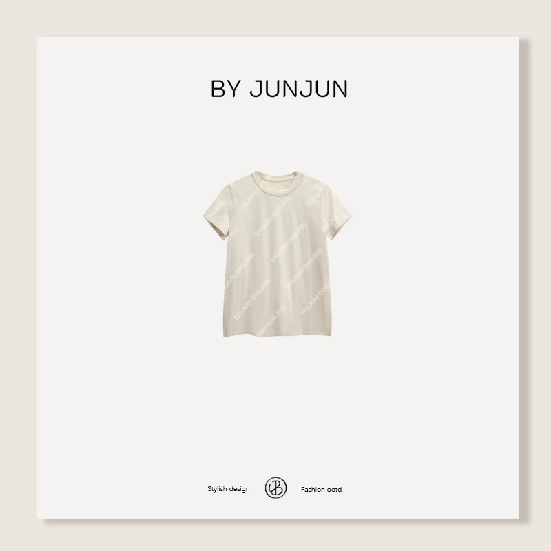 ByJunjun2025春季新款高级定制【木棉颗粒T】