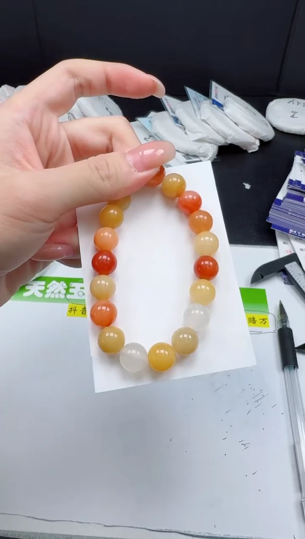 未镶嵌手镯石英质玉金丝玉小m卡10手链【花纹随机】