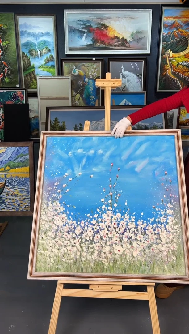 【闪购商品】油画65号手绘油画-80*80-蓝色天空