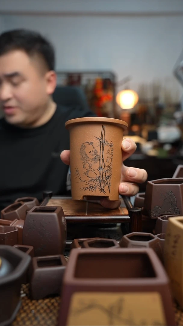 紫砂花盆長木軒精品紫砂9*10.5内口7*9.7