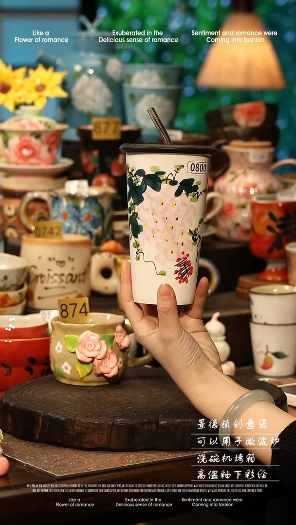 陶瓷景德镇高温釉下彩手工手绘款式@A0800@