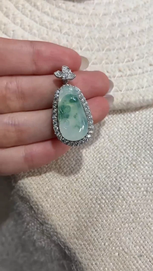 颈饰银S925镶嵌翡翠【挽石珠宝】如意