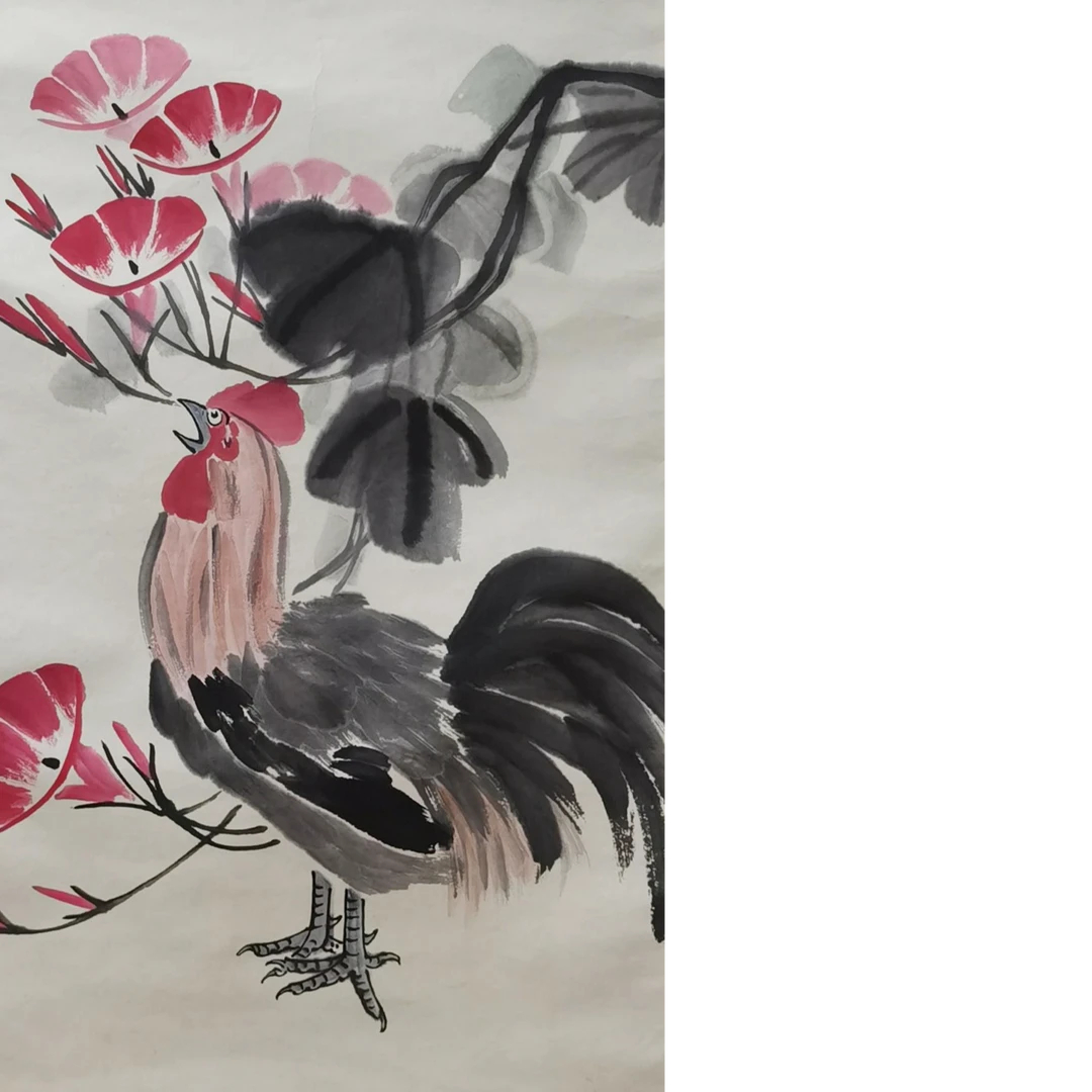 【辽拍】V250709-2-453 《大吉图》（2.9平尺)  纸本镜片 ws105