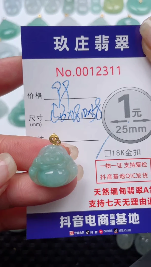 【闪购商品】翡翠颈饰18K金镶嵌天然缅甸翡翠