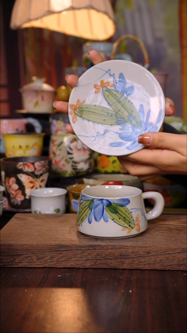 杯子陶泥垚手作 景德镇手工手绘陶瓷器物