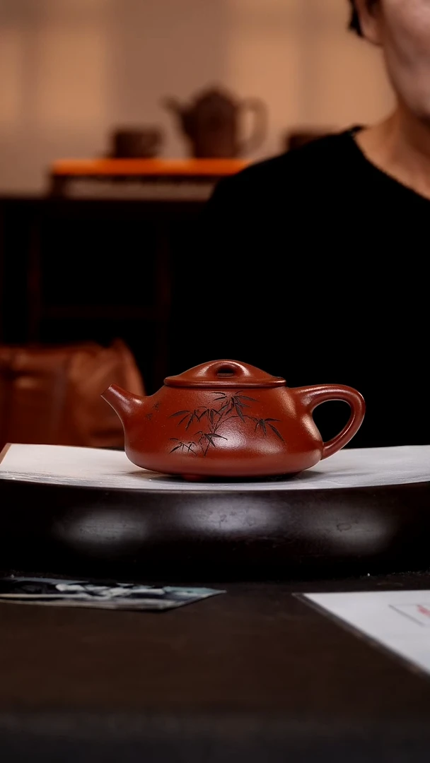 茶壶紫砂YYF37景舟石瓢  红泥 300cc