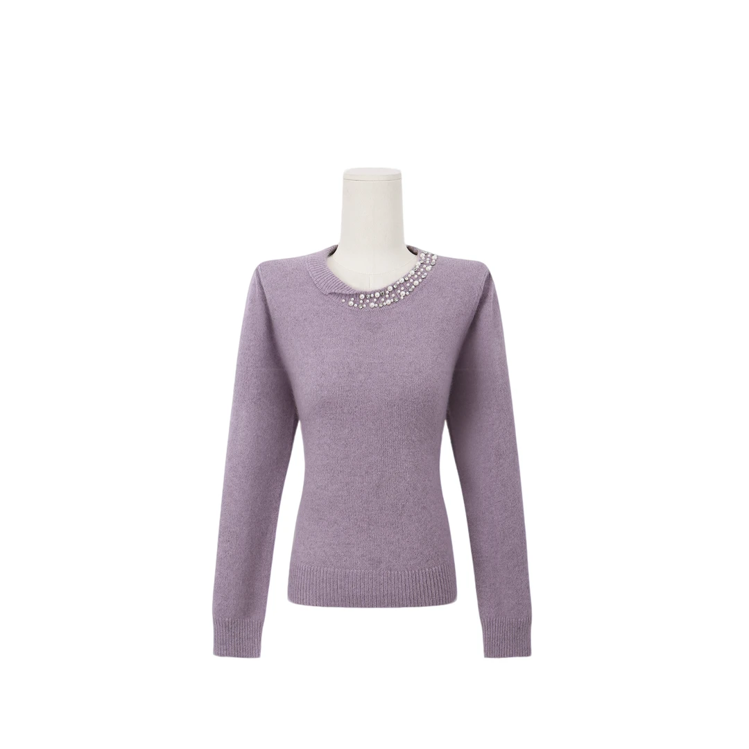 【封后轻奢设计】2024冬季新款温柔风钉珠休闲毛衣89129